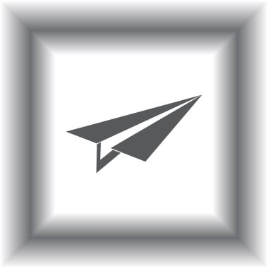 Düzlem simgesi vektörü, katı illüstrasyon