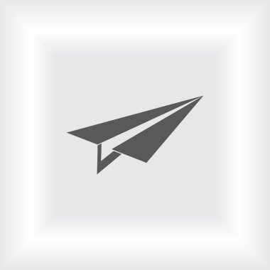 Düzlem simgesi vektörü, katı illüstrasyon