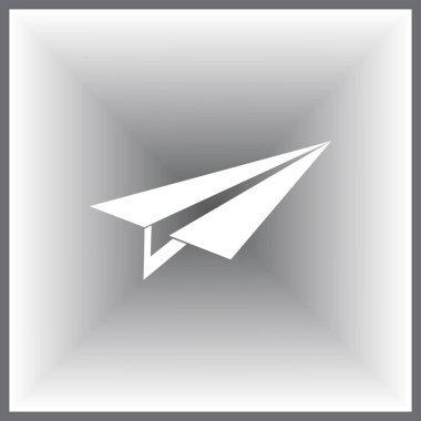 Düzlem simgesi vektörü, katı illüstrasyon