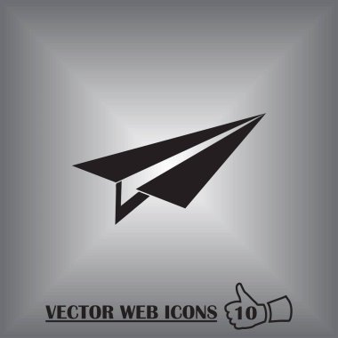 Düzlem simgesi vektörü, katı illüstrasyon