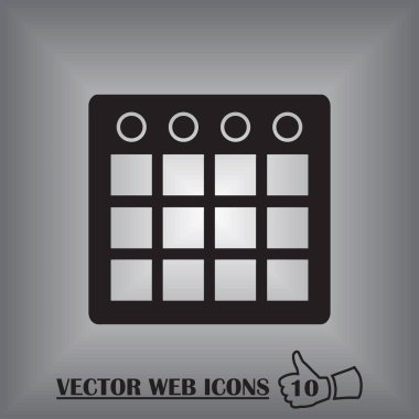 Takvim simgesi, vektör illüstrasyonu. Düz tasarım biçimi