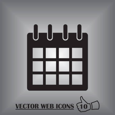 Takvim simgesi, vektör illüstrasyonu. Düz tasarım biçimi