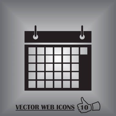 Takvim simgesi, vektör illüstrasyonu. Düz tasarım biçimi