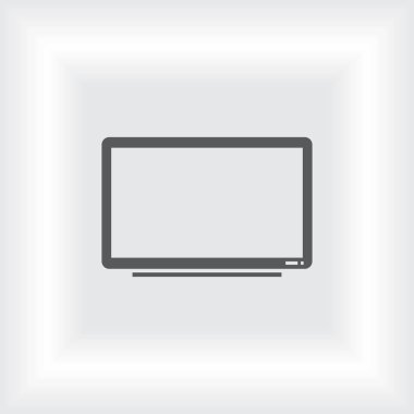 LCD veya Led tv ekran duvarda asılı. Vektör çizim