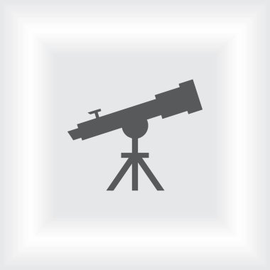Teleskop simge vektör, katı illüstrasyon