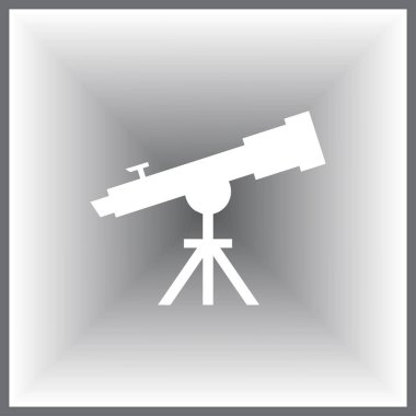 Teleskop simge vektör, katı illüstrasyon