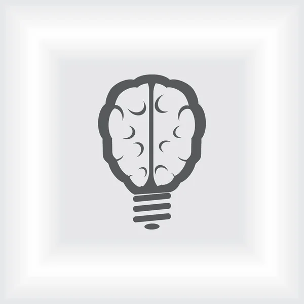 Light bulb brain icon — Stock Vector