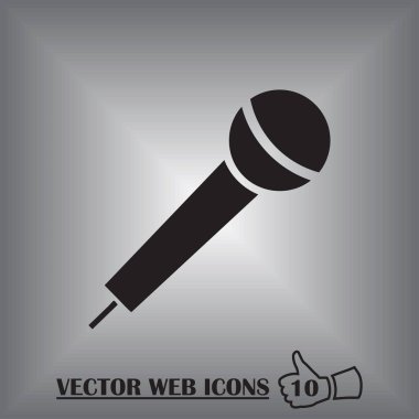 Mikrofon simge vektör, ses kaydedici, mobil uygulaması, Eps10