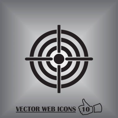 simge düz hedef, izole, gölgeli