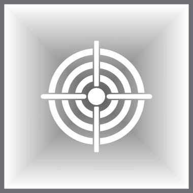 simge düz hedef, izole, gölgeli