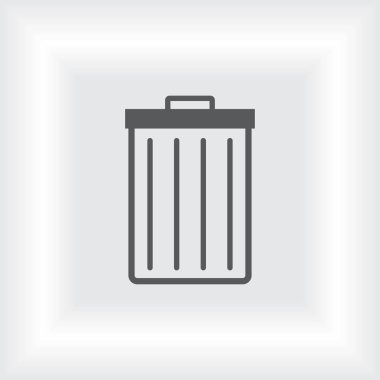 Çöp çöp kutusu simgesini izole. Vektör çizim.