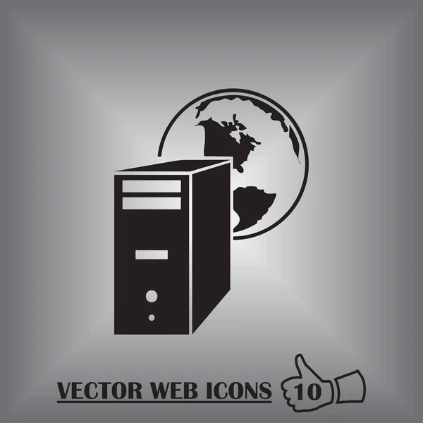 O ícone do computador. Símbolo PC. Ilustração vetorial plana — Vetor de Stock