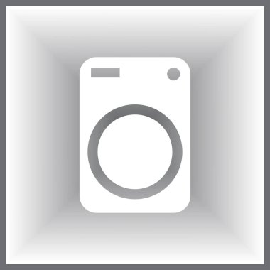 Cihazı vektör simgesi. Çamaşır makinesi simge vektör.