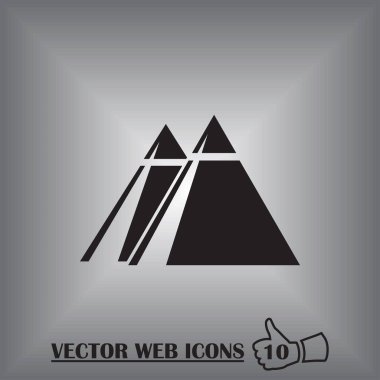 Soyut kutsal geometri üçgen logo işareti. Piramid simgesi