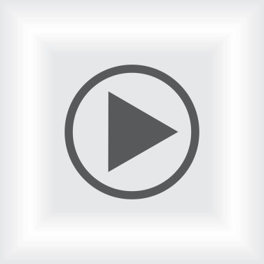 Gri arkaplanda izole edilmiş modayı oynat düğmesi simgesi.