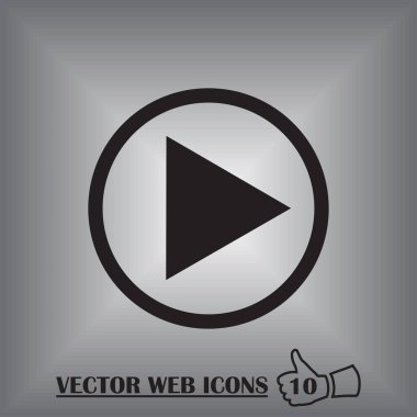 Gri arkaplanda izole edilmiş modayı oynat düğmesi simgesi.