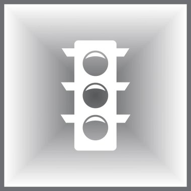 Trafik lambası. Tek düz simge. Vektör çizim.