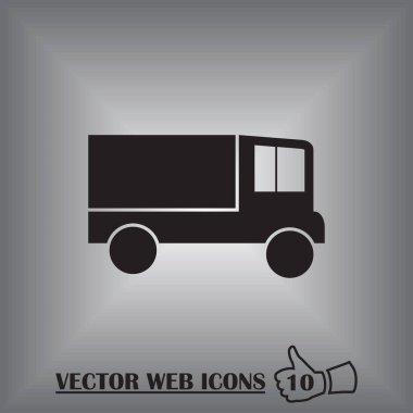 Büyük kamyon simge vektör.