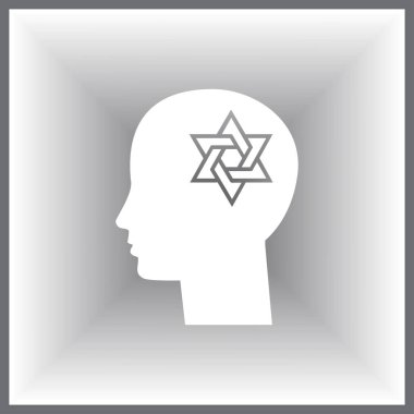 Baş ve star David, dindar insan, Yahudi veya İsrail düşünme