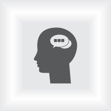 baş ile konuşma balonu, kutsal kişilerin resmi. Vektör Eps 10