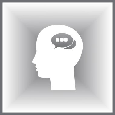 baş ile konuşma balonu, kutsal kişilerin resmi. Vektör Eps 10