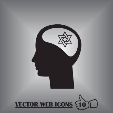 Resimde bir David yıldız erkek baş simgesinin