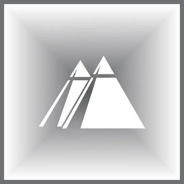 Resumo geometria sagrada triângulos logotipo sinal. ícone da pirâmide — Vetor de Stock