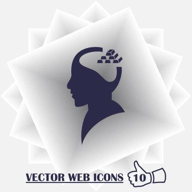 İşadamı veya Yöneticisi. Bir adam ve altın kafa. İllüstrasyon, Eps10 vektör.