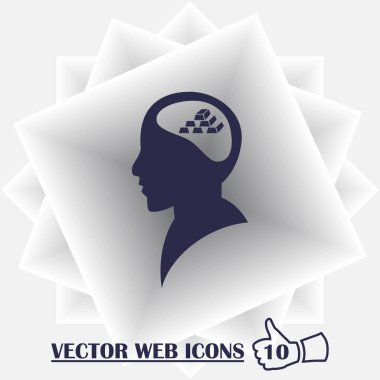 İşadamı veya Yöneticisi. Bir adam ve altın kafa. İllüstrasyon, Eps10 vektör.