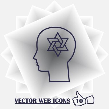 Magen David, dini kişi, Yahudi veya İsrail tasvir ile baş düşünce
