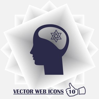 Magen David, dini kişi, Yahudi veya İsrail tasvir ile baş düşünce