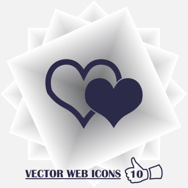 Kalp vektör simgesi, aşk sembolü. Sevgililer günü işareti, grafik ve web tasarım, logo için düz stil. Eps10