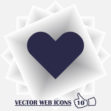 Kalp vektör simgesi, aşk sembolü. Sevgililer günü işareti, grafik ve web tasarım, logo için düz stil. Eps10