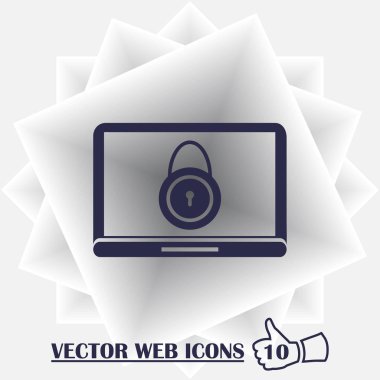 dizüstü vektör simgesinde kilitle