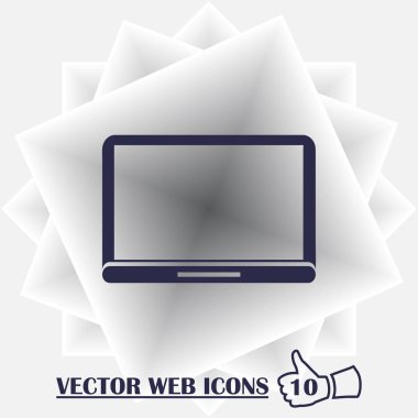 Dizüstü bilgisayar simgesini trendy düz stil. Web sitesi tasarımı, logo, app, UI bilgisayar simgesi. Vektör çizim, Eps10.