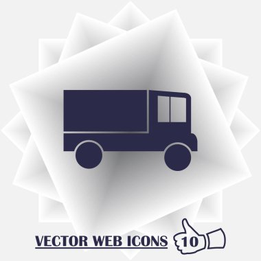 Teslimat kamyonu ikonu. vektör illüstrasyonu.