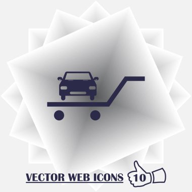 sepeti simge vektör arabaya. Vektör çizim.