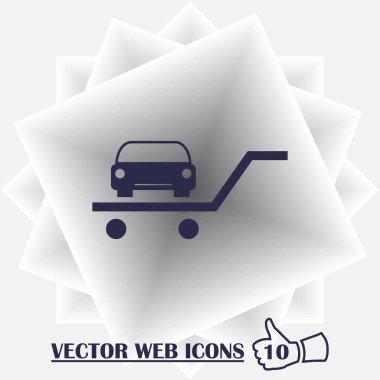 sepeti simge vektör arabaya. Vektör çizim.