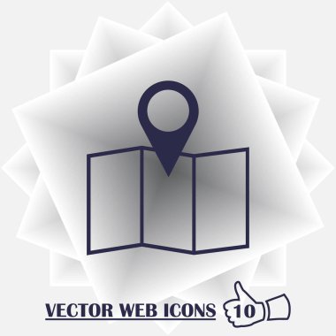 Pin Pointer ile vektör haritası simgesi