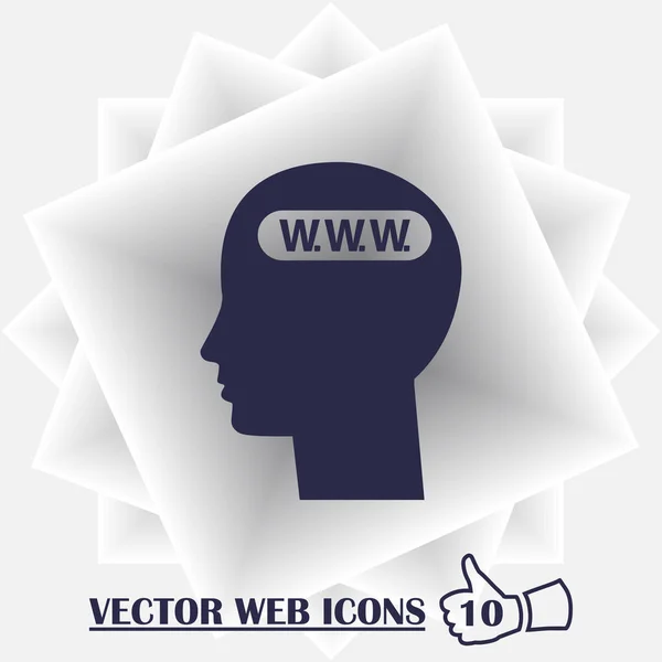 Illustration de la tête masculine avec le texte WWW — Image vectorielle