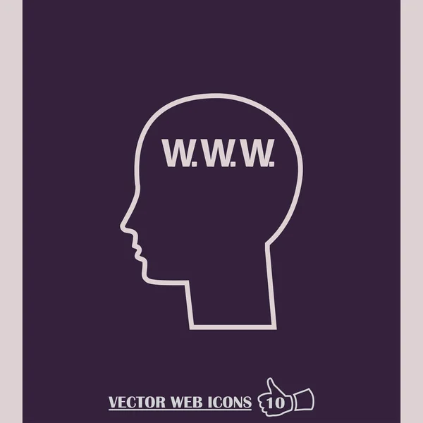 Иллюстрация мужской головы текстом WWW — стоковый вектор