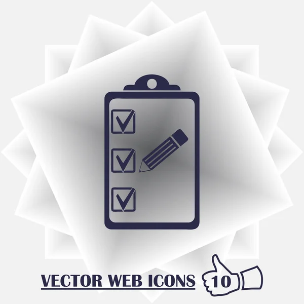 Portapapeles Aislado Web plana Mobile Icon — Vector de stock