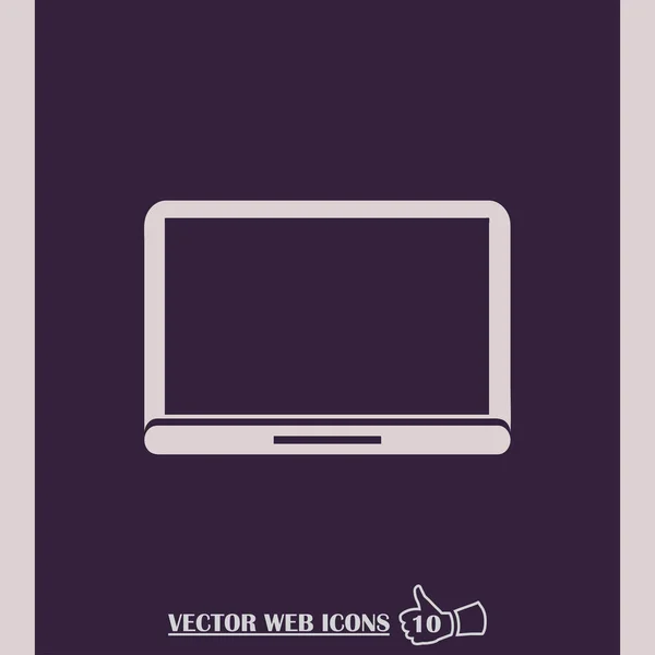 Icône d'ordinateur portable dans le style plat à la mode. Symbole informatique pour la conception de votre site Web, logo, application, interface utilisateur. Illustration vectorielle, EPS10 . — Image vectorielle