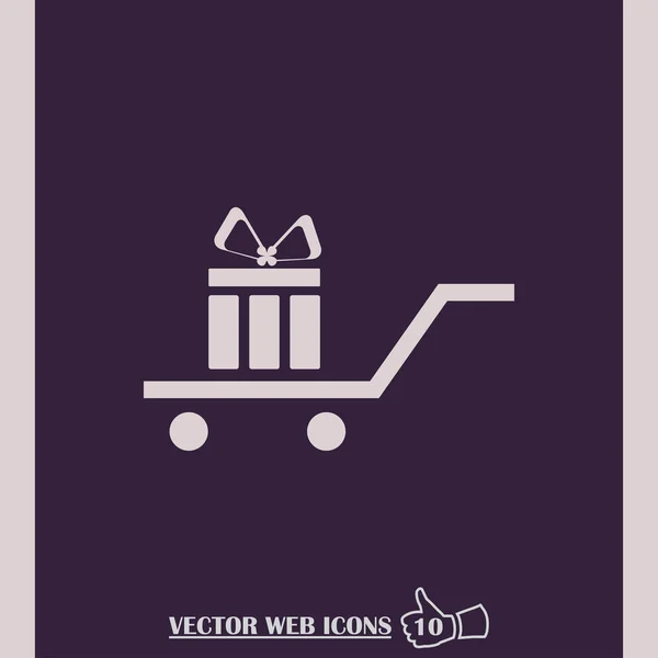 Cadeau dans le panier icône vectorielle — Image vectorielle