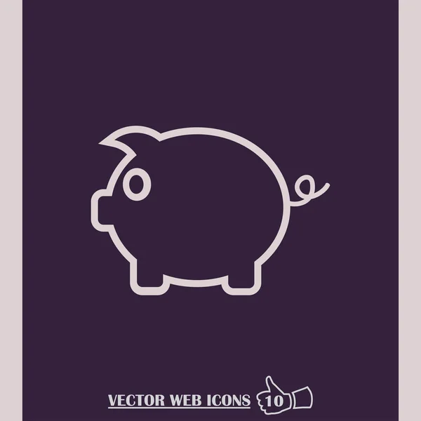 Piggy bank life savings line art icon for apps and websites — Stock Vector