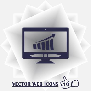 Bilgisayar monitörü farklı grafikler, vektör eps10 çizim ile