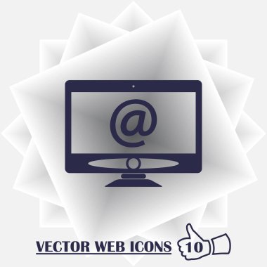 dizüstü bilgisayar zarf e-posta vektör çizim eps 10