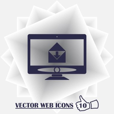 Posta teslimi bilgisayar monitör. E-posta iş kavramı.