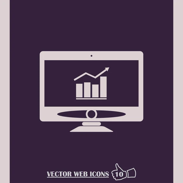 Monitor de computador com gráficos diferentes, ilustração vetorial eps10 — Vetor de Stock