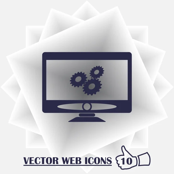 Ícone web monitor de serviço — Vetor de Stock